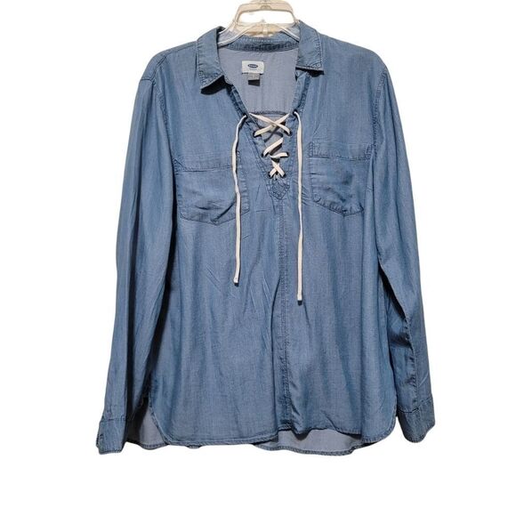 Old Navy Denim Tunic Top L - Picture 1 of 8